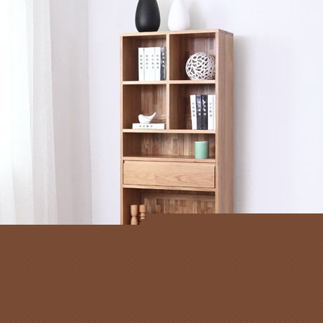 爱家佳日式纯实木书架，原木色多功能书柜，型号QX3904