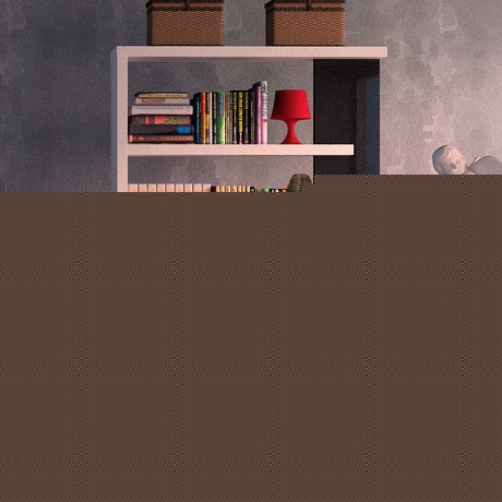 一米爱现代简约书架，钢琴烤漆简易书柜组合，型号: 9398黑白创意书架