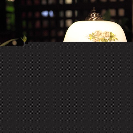 品氏美式乡村卧室台灯，玻璃灯罩实木灯体超亮照明灯饰，型号SM110