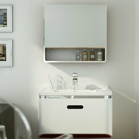 现代简约浴室柜，洗漱台整体台盆，hona宏浪实木镜柜超强收纳浴室柜HA1107