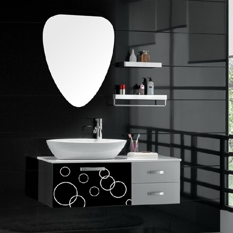 左域个性定制不锈钢悬挂式浴室柜，E0级环保人造石台面现代卫浴柜，型号JY-8007