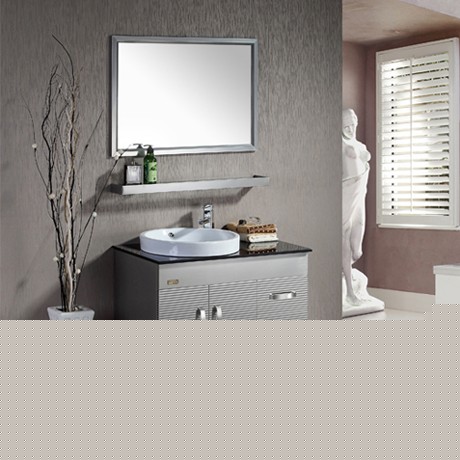 宾爵卫浴不锈钢浴室柜组合，现代风格整体悬挂式浴室柜，优质陶瓷台面抗菌易清洁