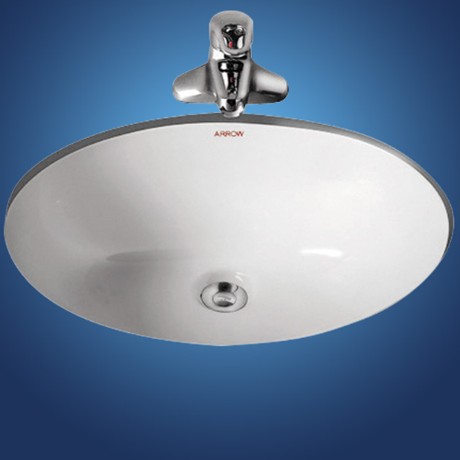 ARROW卫浴陶瓷圆形洗脸盆，AP449圆滑边角设计，釉面防污抗菌台下盆
