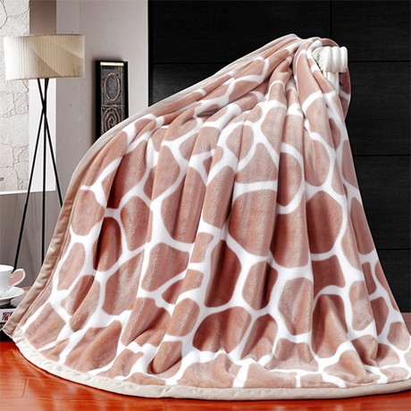 加宽柔布包边法兰绒毛毯，双线缝制绿色印染盖毯，骄子爱冬用毯mt23513