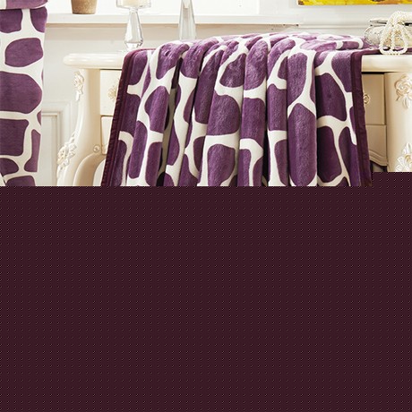 骄子爱防静电毛毯，羽绒原理蓬松午睡毯，紫色双线包边法兰绒毯mt23515