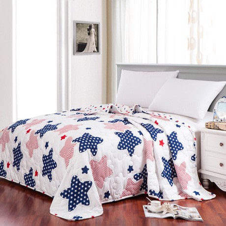 全棉针织春夏被，御棉堂可机洗空调薄毯，羽丝绒填充毛毯80050705