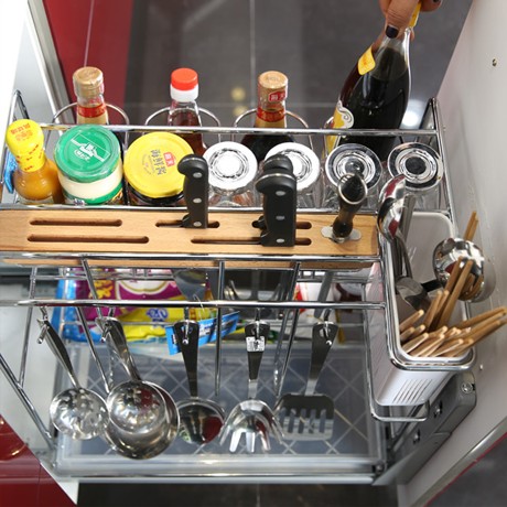 悍高306021型号时尚拉篮调味架,不锈钢多功能实用设计