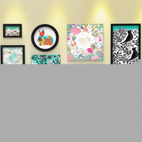 梓晨HD-B08新古典相框墙，防水亚麻油画纸挂墙式相框，实木框架防尘照片墙