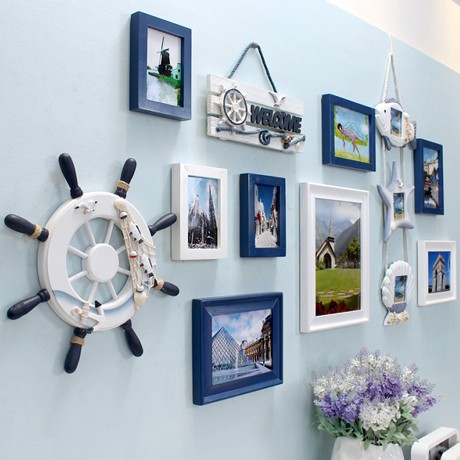 金零点牌地中海格调相框墙，IP540型不规则组合照片墙，黄金比例切割工艺