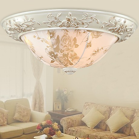 宏灯灯饰吸顶灯，简约卧室灯，田园布艺灯，型号: x032