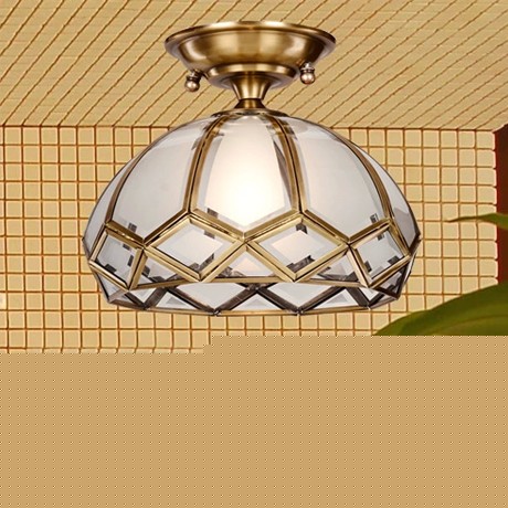 福瑞达全铜花形过道吸顶灯，加厚吸盘玻璃灯罩阳台灯，型号: T17/1X