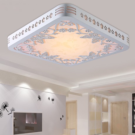 嘉饰邦8915F正方形雕花田园吸顶灯，高透光环保LED节能灯