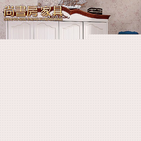 尚书房品牌耐用柏木材质衣柜，象牙白海天蓝衣柜，钟情地中海，坚固耐用，型号B09