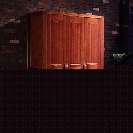 唯克美家海棠木多功能平开门衣柜，A-8型号现代中式三开门储物衣柜