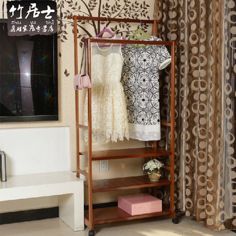 竹居士品牌楠竹落地式衣帽架，储物环保宜家风格衣架，型号XS-YMJ