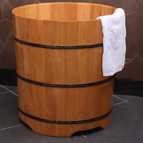 悦己坊美容养生木桶浴缸，外观创意环保休闲浴桶，货号泡澡桶