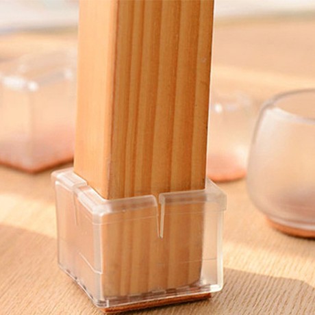 洪客透明防滑耐磨脚垫套装，桌椅板凳嵌套式硅胶保护垫