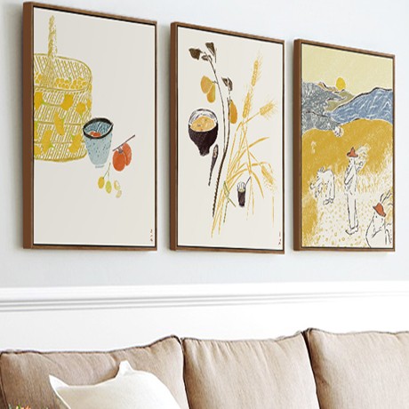 墙蛙有框简约装饰画，背景墙喷绘风景挂画，货号: 9087-9098