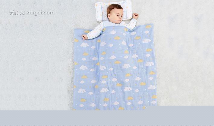 英式165503婴儿卡通云朵盖被，六层纱布新生儿夏季空调被165506
