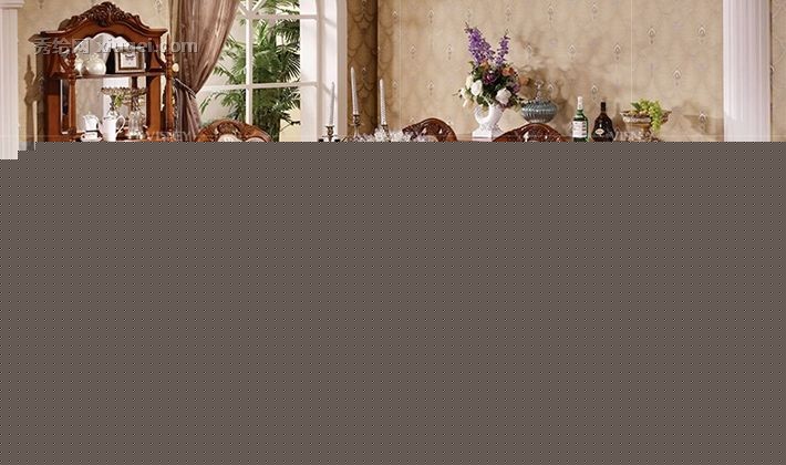 卫诗理70069A2进口橡木实木欧式餐边柜，鸢尾雕花圆润边角碗碟储物柜