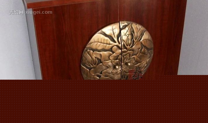 秦汉阁品牌胡桃木色东南亚餐边柜，精致典雅的复古拉手储物柜，型号BS-043