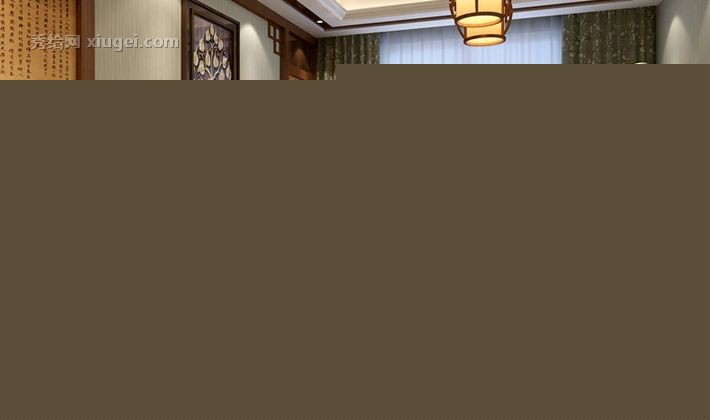 中格橡胶木现代中式餐边柜，抽象图案艺术风格双开门餐边柜，货号6y001