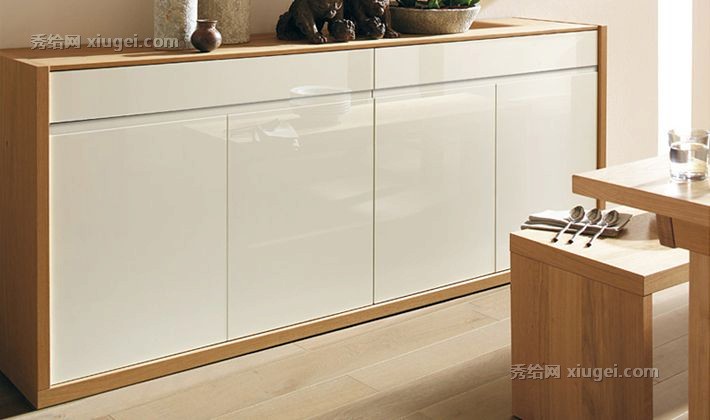 住意家居烤漆餐边柜，多功能储物柜，原木色餐边柜型号: jo-b-030