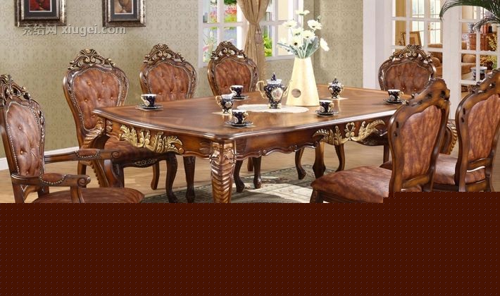 法老王品牌新古典木质餐桌，浪漫奢华餐桌，精妙绝伦，坐感超舒服，型号B01