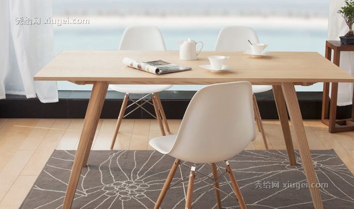 及木YZ007实木椅脚餐椅，现代简约弧面椅背椅面椅子，玻璃钢时尚餐椅