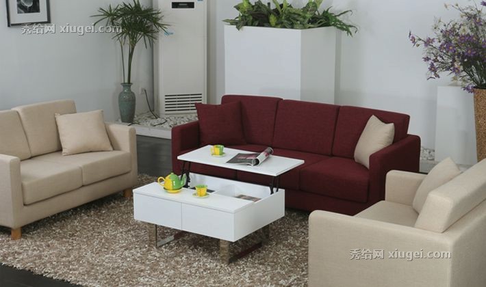 曼蒂摩尔多功能组合韩式茶几，纯实木工艺锻造升降台几，型号: CJ