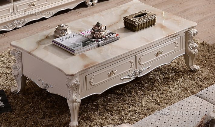 OYMR/欧阳慕容大理石茶几，立体雕花茶几，长方形茶桌型号: 826