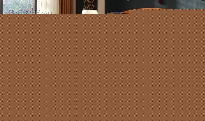 雅依格经典白蜡木材质实木床，皮质乌金木色大床，型号LS8002