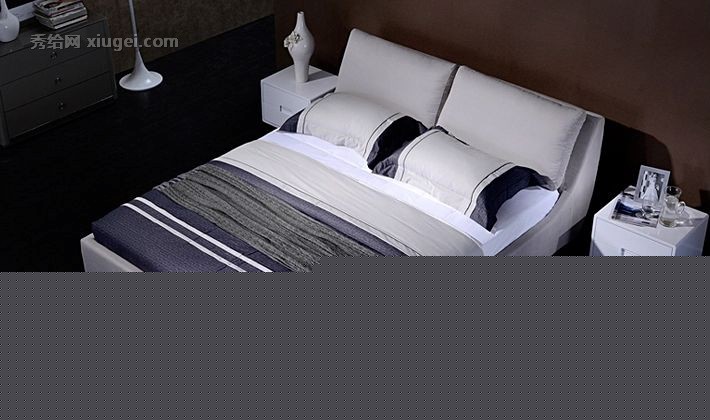 富尔维娅1.8米可拆洗布艺床，素雅通透方形偏软婚床，型号: FA178