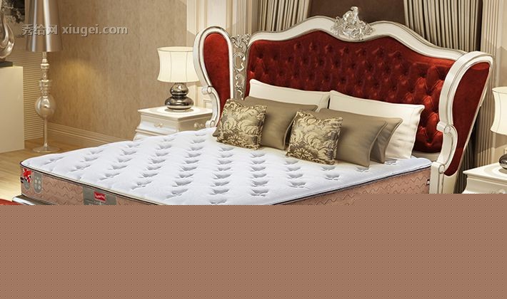 斯林百兰1.5米乳胶床垫，针织面料双人席梦思，静音抗噪床垫