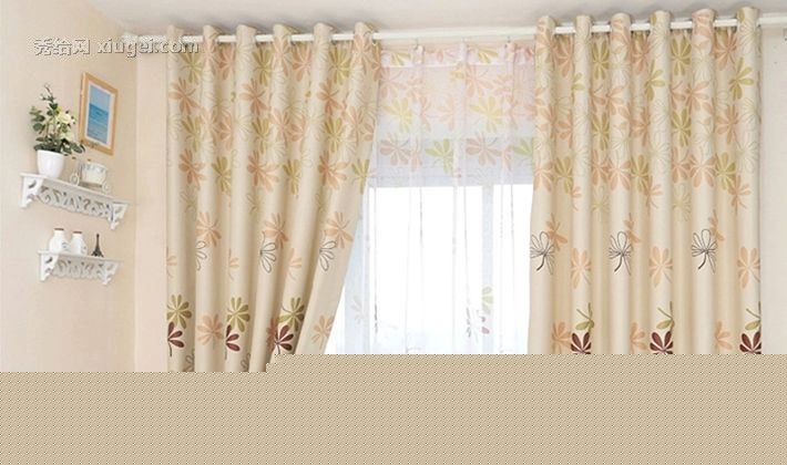 五花马品牌韩式遮光布帘纱帘，客厅穿杆式布艺窗帘，遮挡紫外线窗帘