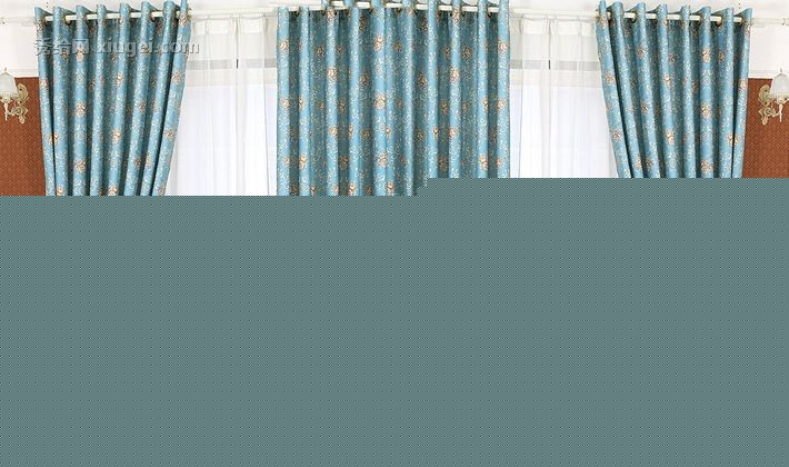 乐巢家居穿杆式成品布艺窗帘，高遮光撞色花纹窗帘，型号: 10317026201526