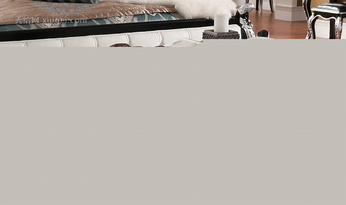 风飞扬新古典雕花描银床尾凳，仿羊皮拉扣奢华床榻，型号ym-61