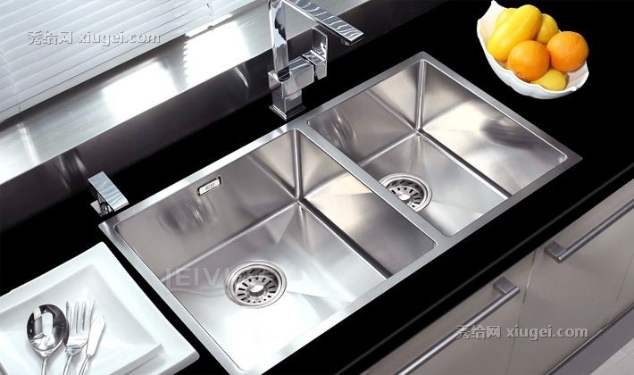 ls206系列不锈钢环保消声水槽，乐唯拉丝双槽防潮无铅水龙头厨盆