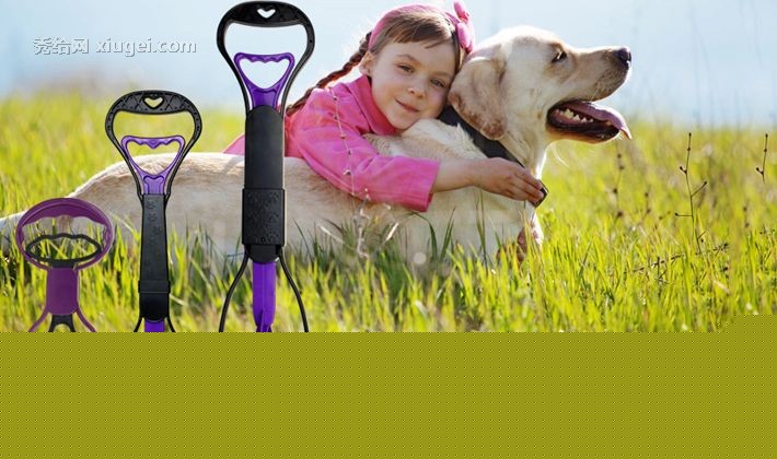 贝田外出遛狗拾便器，B0002双弹簧宠物捡屎器，便携塑料大便夹子