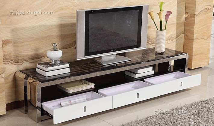 蓝澜现代简约不锈钢电视柜，多款式奢华艺术风情电视柜，货号D03