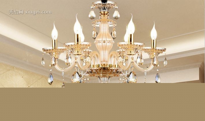 弗莱意奢华水晶吊灯，欧式风格豪华大气，六光源设计吊灯全面点亮 型号88025-6