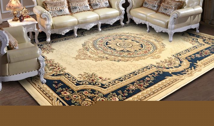 东升高档欧美地毯，混纺花卉图案方形地毯，欧式宫廷花纹羊毛家用地垫