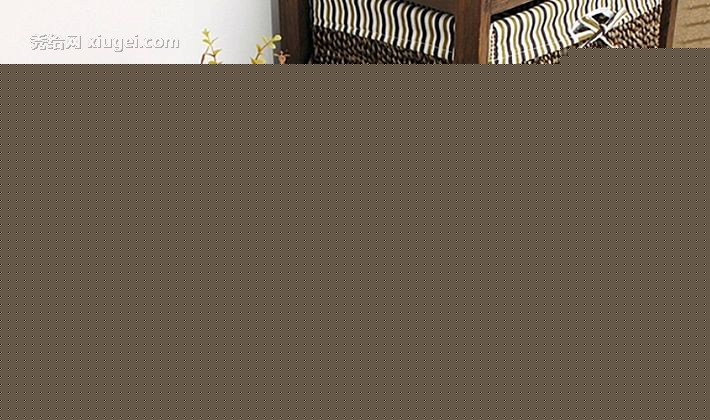 QNT-3AB型夕夕美屋田园三斗柜，梧桐木草编收纳柜，靠色三抽式斗柜