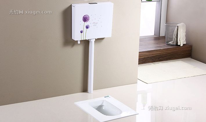 莎琳达无挡水浮雕防滑蹲便器，SLD-301P蹲厕超薄彩绘水箱，高温陶瓷烧制抗污易清洗