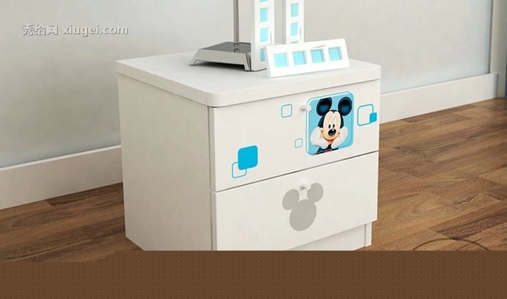 迪士尼卡通形象环保儿童床头柜，SX030402型号现代时尚儿童床边柜