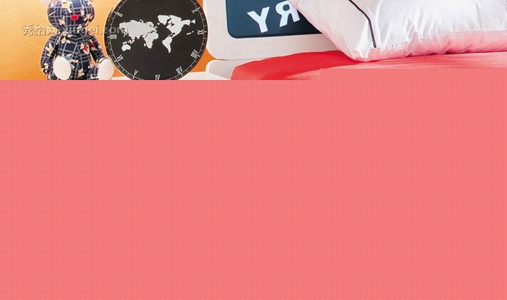 时尚小户型儿童床头柜，现代木质简约收纳储物柜二斗柜，儿童家具星河湾9033