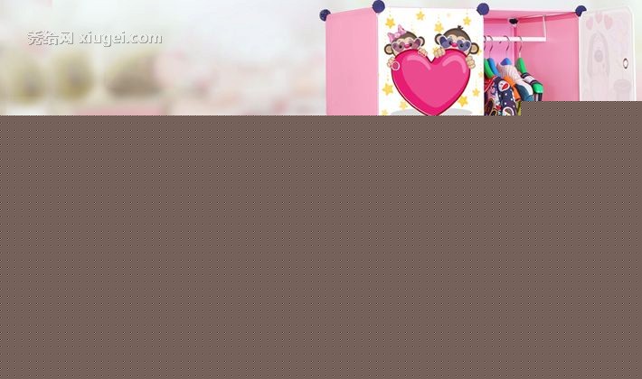 冠腾卡通动漫儿童衣柜组合，儿童房专用卡通折叠衣橱，型号: GTBF-01