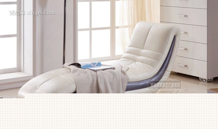 都喜欢现代简约风格皮艺贵妃椅，流线造型宽大躺位午休椅，柔软顺滑防潮贵妃椅