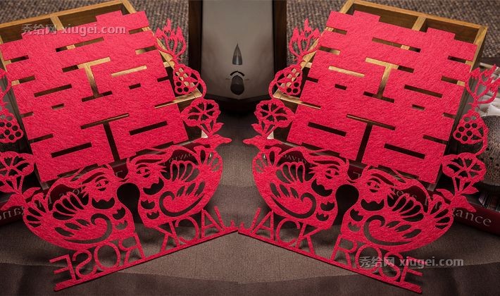 HOENGLAN GIFT定制喜字贴，无纺布创意喜字，新房定制姓名门贴