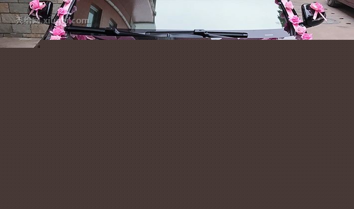 小夫妻结婚头车装饰花盘，大红色粉色婚车头花，8888爱心婚车布置